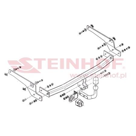 Steinhof Towbar (fixed with 2 bolts) for Peugeot 206 SW, 2002 2007