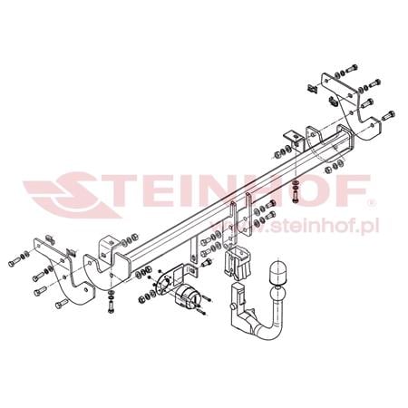 Steinhof Automatic Detachable Towbar (vertical system) for Peugeot 208, 2012 Onwards