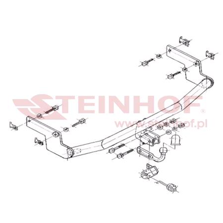 Steinhof Towbar (fixed with 2 bolts) for Peugeot 206 Hatchback, 1998 2003