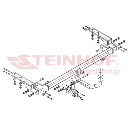 Steinhof Towbar (fixed with 2 bolts) for Peugeot 308,  2007 to 2013