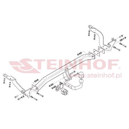 Steinhof Towbar (fixed with 2 bolts) for Peugeot 5008, 2009 2017