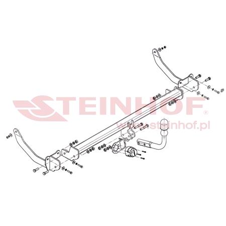 Steinhof Towbar (fixed with 2 bolts) for Peugeot 308 SW, 2007 2013