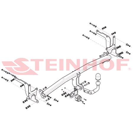 Steinhof Towbar (fixed with 2 bolts) for Peugeot 308 II, 2013 Onwards