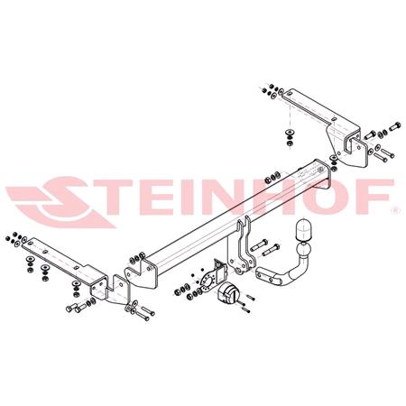 Steinhof Towbar (fixed with 2 bolts) for Peugeot 308 CC, 2009 2015