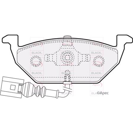 APEC BLACK Front Brake Pads (Full set for Front Axle)   PAD1109B