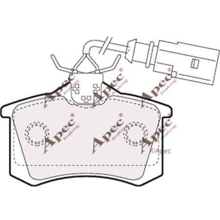APEC Rear Brake Pads (Full set for Rear Axle)   PAD1157