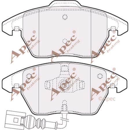 APEC braking Front Brake Pads (Full set for Front Axle)