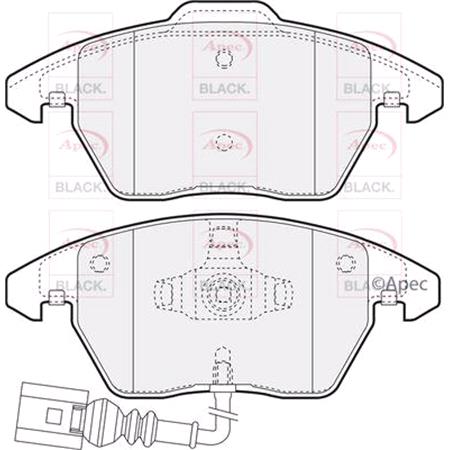 APEC BLACK Front Brake Pads (Full set for Front Axle)