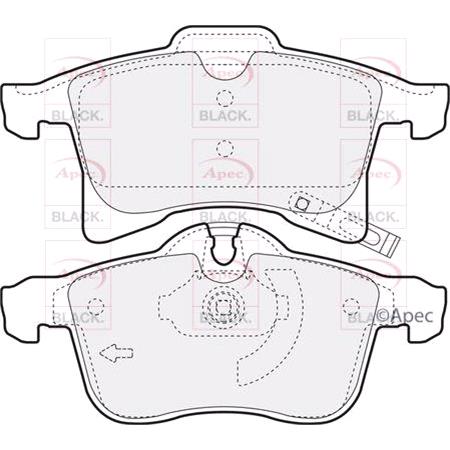 APEC BLACK Front Brake Pads (Full set for Front Axle)   PAD1348B