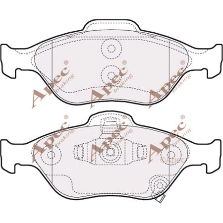 APEC braking Front Brake Pads (Full set for Front Axle)