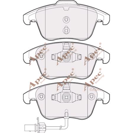 APEC braking Front Brake Pads (Full set for Front Axle)