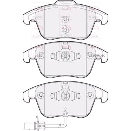 APEC BLACK Front Brake Pads (Full set for Front Axle)