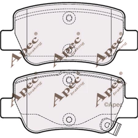 APEC Rear Brake Pads (Full set for Rear Axle)   PAD1723
