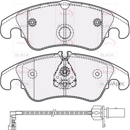 APEC braking Front Brake Pads (Full set for Front Axle)