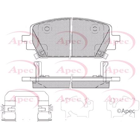 APEC braking Front Brake Pads (Full set for Front Axle)