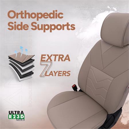 Pangea Artificial Leather Car Seat Covers   Beige For Nissan ALMERA Mk II Saloon 2000 2006