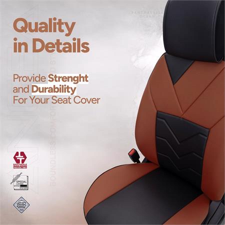 Pangea Artificial Leather Car Seat Covers   Black and Tobacco For Nissan ALMERA Mk II Saloon 2000 2006