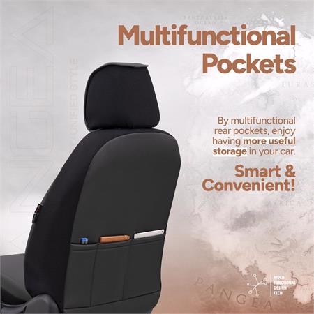 Pangea Artificial Leather Car Seat Covers   Black For Nissan ALMERA Mk II Saloon 2000 2006