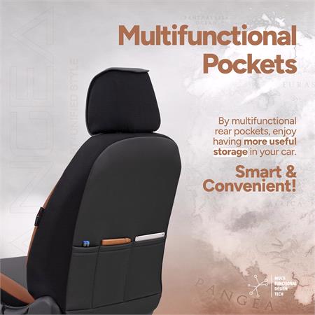 Pangea Artificial Leather Car Seat Covers   Black and Tobacco For Nissan ALMERA Mk II Saloon 2000 2006