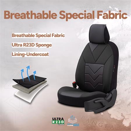 Pangea Artificial Leather Car Seat Covers   Black For Nissan ALMERA Mk II Saloon 2000 2006