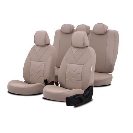 Pangea Artificial Leather Car Seat Covers   Beige For Nissan ALMERA Mk II Saloon 2000 2006