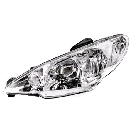 Left Headlamp (Twin Reflector, Original Equipment) for Peugeot 206 SW 1999 on