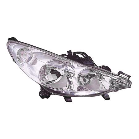 Right Headlamp (Without Directional Lamp, Original Equipment) for Peugeot 207 Van 2006 on