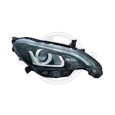 Right Headlamp (Halogen, Takes HIR Bulb, With LED Daytime Running Light) for Peugeot 108 2014 on