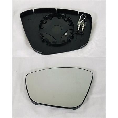 Left Wing Mirror Glass (heated, blind spot warning) and Holder for Citroen C3 III  2016 2021