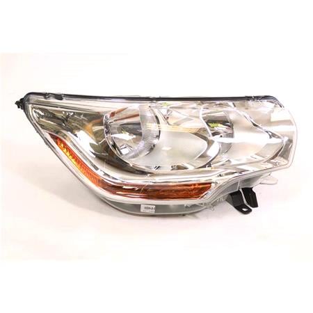 Right Headlamp (With Clear Indicator, Halogen, Takes H7 / H1 Bulbs, Supplied With Motor, Original Equipment) for Citroen C4 Picasso 2011 on