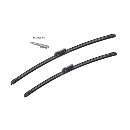 Bremen Vision Flat Wiper Blade Front Set (700 / 650mm   Pinch Tab Connection) for Peugeot 307, 2004 2007