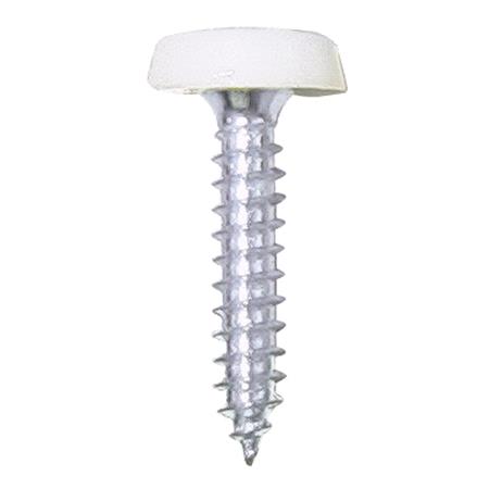 Number Plate Plastic Top Screws   White   Pack Of 50