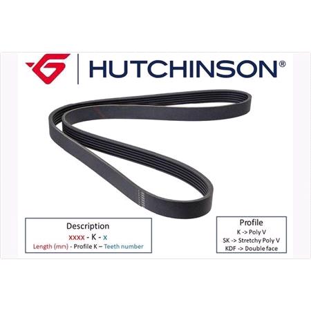 (Hutchinson) PSA/Opel/Toyota V Belt, Length: 1073 mm, 6 Ribs 