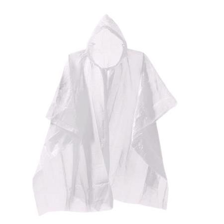 Clear Plastic Disposable Poncho   One Size