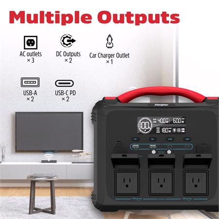 Energizer 1100Wh Power Station, 1200W Peak Power + 2400W Pure Sine Wave
