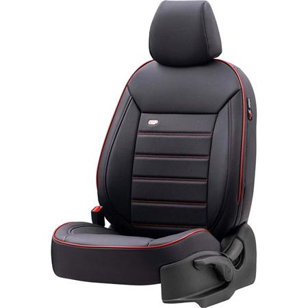 Premium Fabric Car Seat Covers LUXURY LINE   Black Red For Chevrolet KALOS 2005 2011