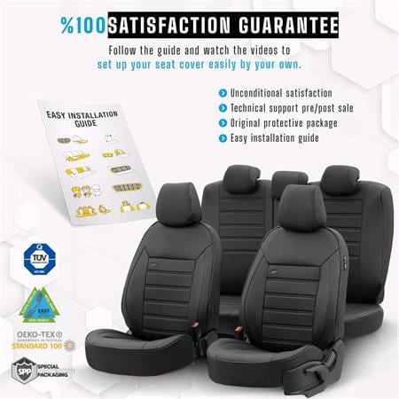 Premium Fabric Car Seat Covers LUXURY LINE   Black For Volvo XC40 2017 Onwards