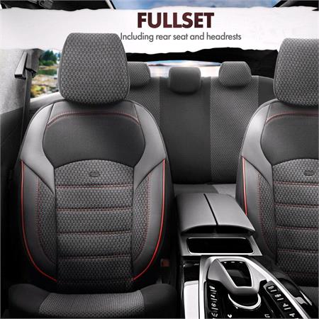 Premium Lacoste Leather Car Seat Covers NOVA SERIES   Black Red For BMW 2 Active Tourer Van 2013 Onwards