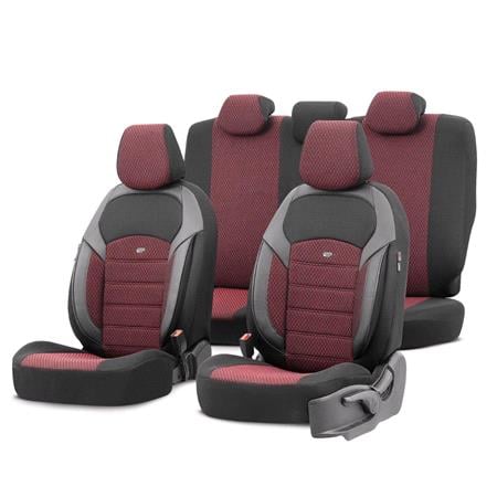 Premium Lacoste Leather Car Seat Covers NOVA SERIES   Red For Mitsubishi OUTLANDER 2003 2006