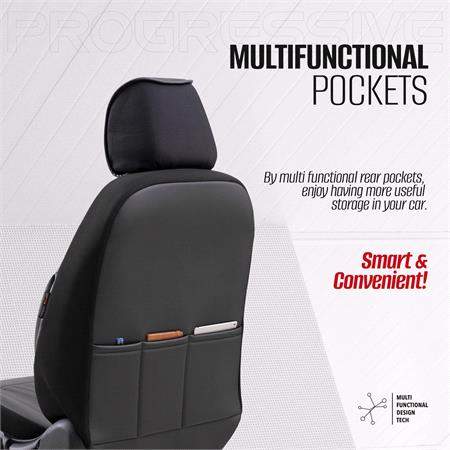 Progressive Artificial Leather Car Seat Covers   Black For Nissan ALMERA Mk II Saloon 2000 2006