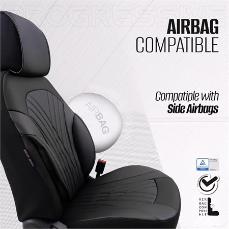 Progressive Artificial Leather Car Seat Covers   Black For Nissan ALMERA Mk II Saloon 2000 2006
