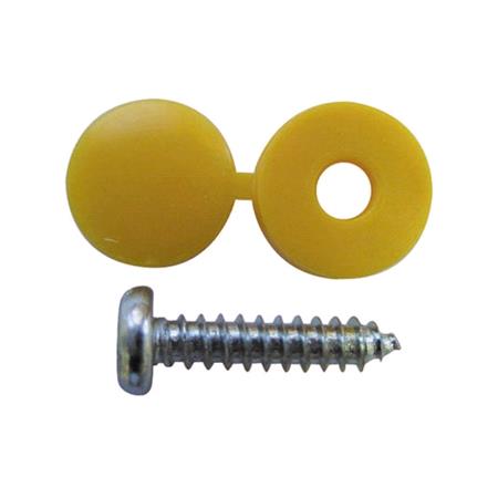 Wot Nots Number Plate Cap & Screw   Yellow