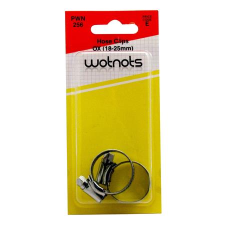 Wot Nots Hose Clips M S OX 18 25mm   Pack of 2