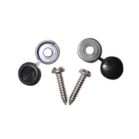 Wot Nots Number Plate Security Caps & Screws   Black   Pack Of 2
