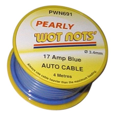 Wot Nots 1 Core Cable   Blue   4m   17A