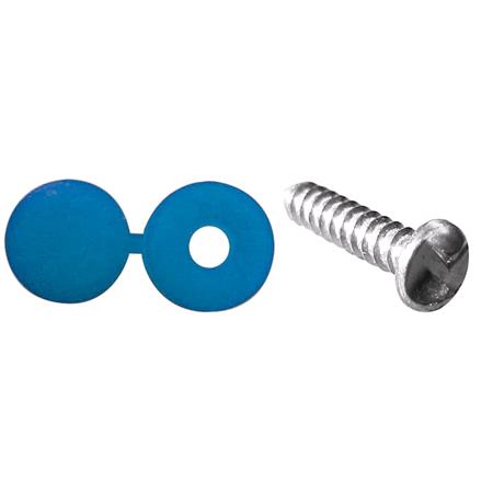 Wot Nots Number Plate Security Screws & Caps   Blue