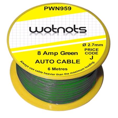 Wot Nots Wiring Cable Reel 8 Amp Green 6M