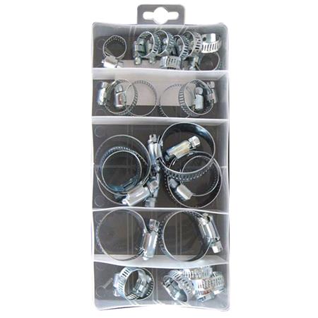 Pearl Assorted M S Hose Clips   Box of 26