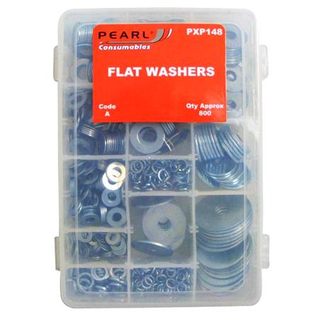 Pearl Zinc Plated Washers   Flat   Assorted   Pack Of 800