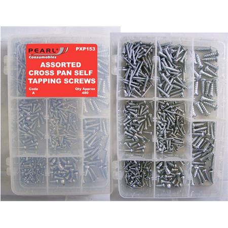 Pearl Cross Pan Self Tapping Screws   Assorted   Pack of 480